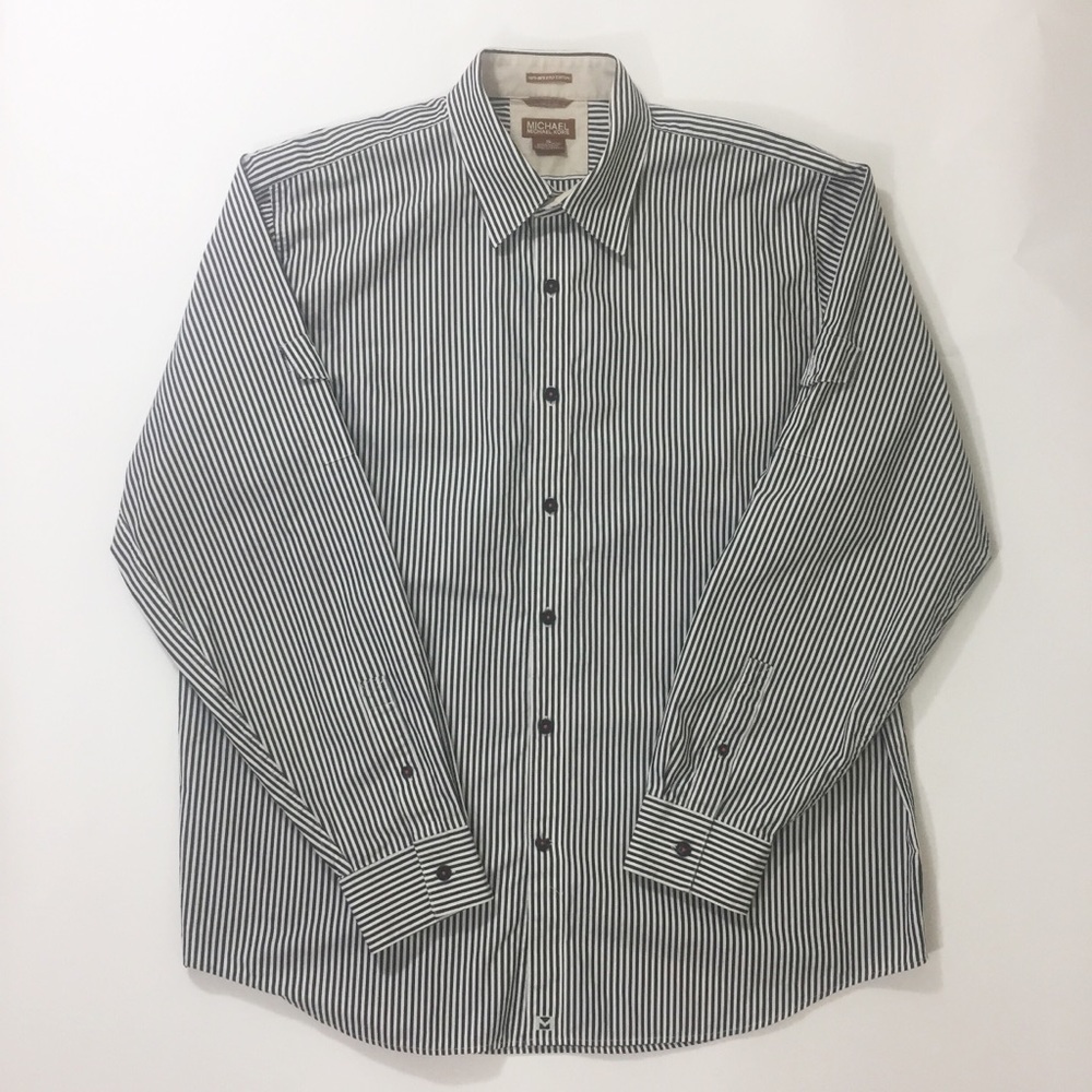 Men’s Michael Kors Striped Button Down Shirt Sz XL